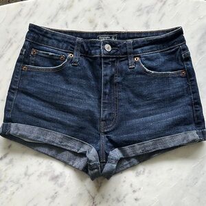 Abercrombie & Fitch Dark Blue Jean Shorts